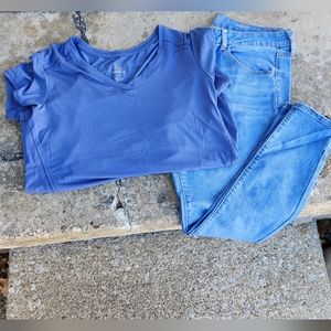 Blue Tangerine shirt in L/G (US) and SO jeggings in 15